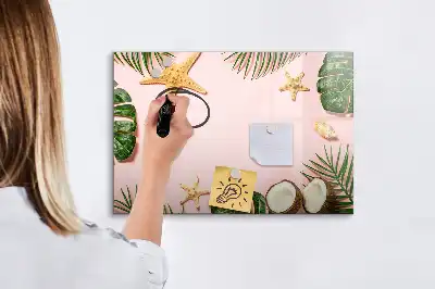 Pizarra magnética de pared con rotulador diseño ambiente de verano