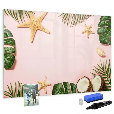 Pizarra magnética de pared con rotulador diseño ambiente de verano