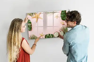 Pizarra magnética de pared con rotulador diseño ambiente de verano