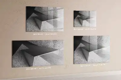 Pizarra borrable de cristal con imanes diseño con abstracción de triángulos