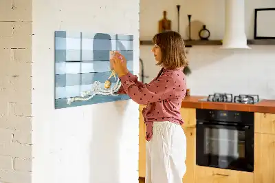 Pizarra magnética de pared con diseño de plantas y conchas y rotulador incluido