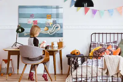Pizarra magnética de pared con diseño de plantas y conchas y rotulador incluido