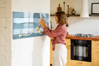 Pizarra magnética de pared con diseño de plantas y conchas y rotulador incluido