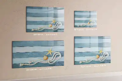 Pizarra magnética de pared con diseño de plantas y conchas y rotulador incluido