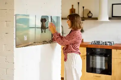 Pizarra magnética de pared con diseño de elefante en el árbol y rotulador