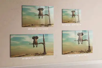 Pizarra magnética de pared con diseño de elefante en el árbol y rotulador
