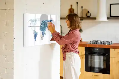 Mapa del mundo pizarra magnética de pared con rotulador