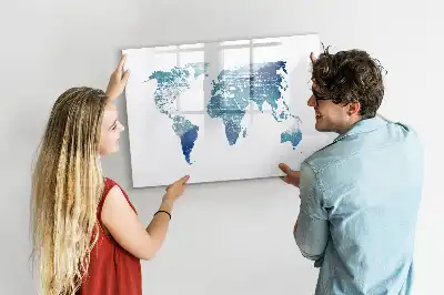 Mapa del mundo pizarra magnética de pared con rotulador