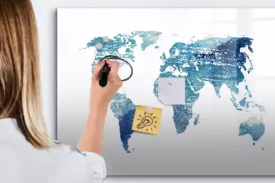 Mapa del mundo pizarra magnética de pared con rotulador