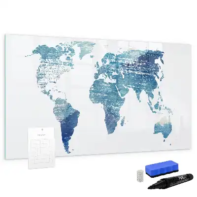 Mapa del mundo pizarra magnética de pared con rotulador