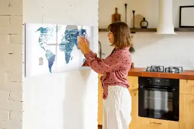 Mapa del mundo pizarra magnética de pared con rotulador