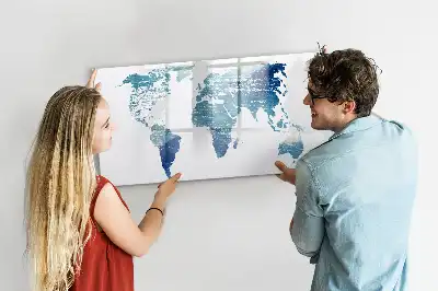 Mapa del mundo pizarra magnética de pared con rotulador