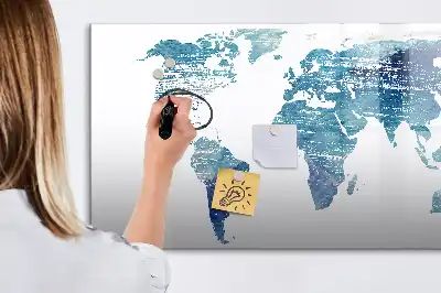 Mapa del mundo pizarra magnética de pared con rotulador