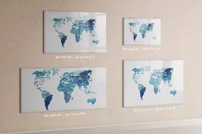 Mapa del mundo pizarra magnética de pared con rotulador