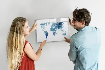 Mapa del mundo pizarra magnética de pared con rotulador