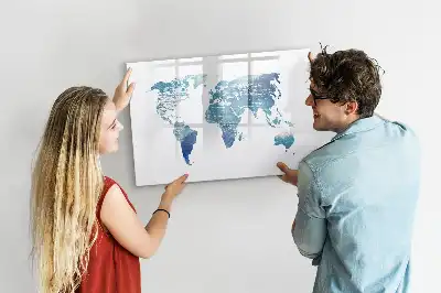 Mapa del mundo pizarra magnética de pared con rotulador