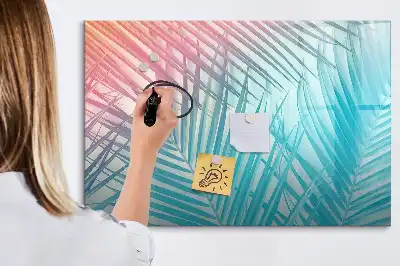 Pizarra magnética de pared diseño de palmera tropical con rotulador