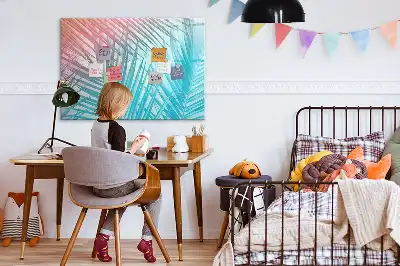 Pizarra magnética de pared diseño de palmera tropical con rotulador
