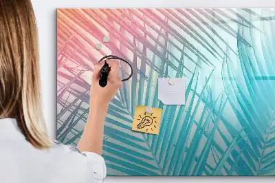 Pizarra magnética de pared diseño de palmera tropical con rotulador