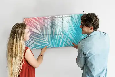 Pizarra magnética de pared diseño de palmera tropical con rotulador
