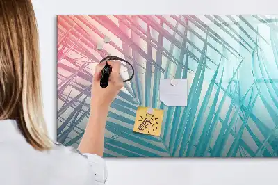 Pizarra magnética de pared diseño de palmera tropical con rotulador