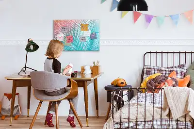 Pizarra magnética de pared diseño de palmera tropical con rotulador