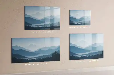 Pizarra borrable de cristal con imanes diseño de paisaje de montaña