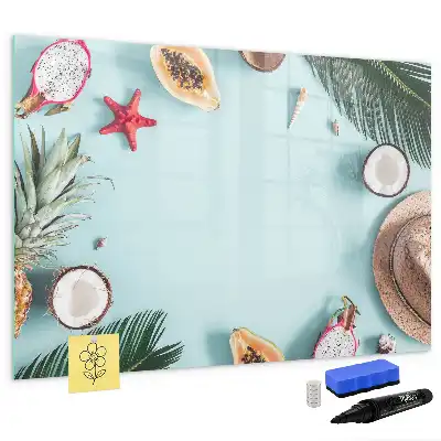 Pizarra magnética de pared con rotulador diseño composición de verano