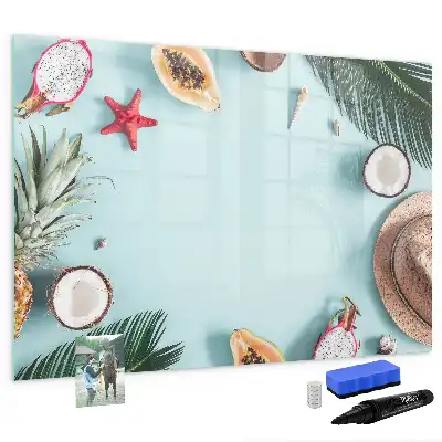 Pizarra magnética de pared con rotulador diseño composición de verano