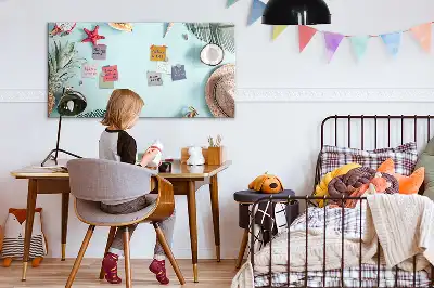 Pizarra magnética de pared con rotulador diseño composición de verano