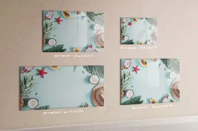 Pizarra magnética de pared con rotulador diseño composición de verano