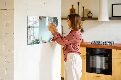 Pizarra magnética de pared con rotulador diseño composición de verano