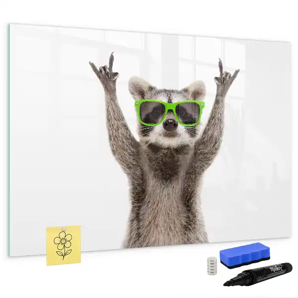 Pizarra borrable de cristal con imanes diseño decorativo de suculentas con gafas
