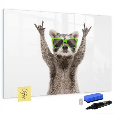Pizarra borrable de cristal con imanes diseño decorativo de suculentas con gafas