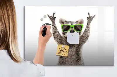 Pizarra borrable de cristal con imanes diseño decorativo de suculentas con gafas