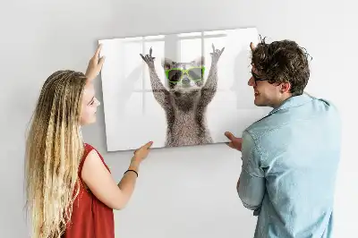 Pizarra borrable de cristal con imanes diseño decorativo de suculentas con gafas