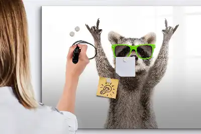 Pizarra borrable de cristal con imanes diseño decorativo de suculentas con gafas