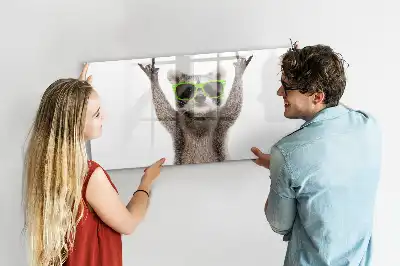 Pizarra borrable de cristal con imanes diseño decorativo de suculentas con gafas