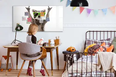 Pizarra borrable de cristal con imanes diseño decorativo de suculentas con gafas