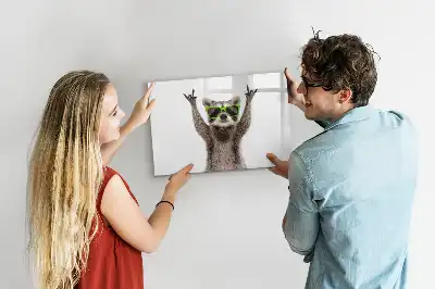 Pizarra borrable de cristal con imanes diseño decorativo de suculentas con gafas