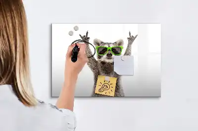 Pizarra borrable de cristal con imanes diseño decorativo de suculentas con gafas