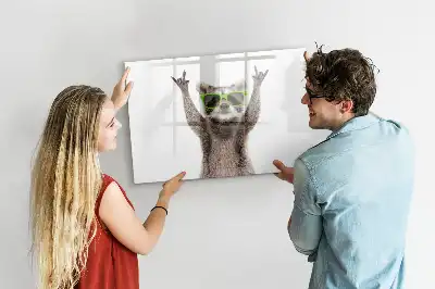 Pizarra borrable de cristal con imanes diseño decorativo de suculentas con gafas