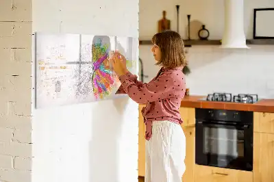 Pizarra borrable de cristal con imanes diseño de abstracción del cerebro