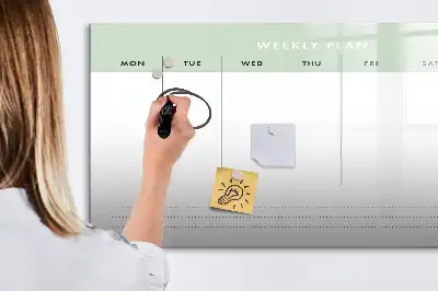Planificador semanal pizarra magnética de pared con rotulador