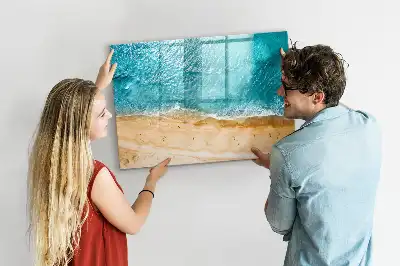 Pizarra borrable de cristal con imanes modelo gente en la playa