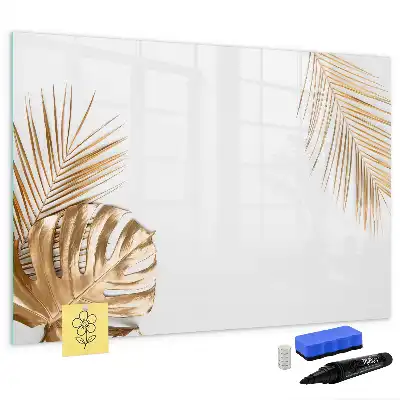 Pizarra magnética de pared diseño de hojas exóticas con rotulador