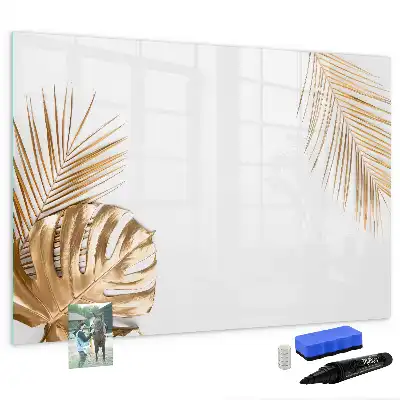 Pizarra magnética de pared diseño de hojas exóticas con rotulador