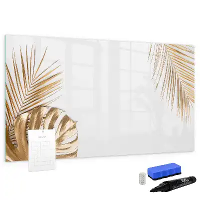Pizarra magnética de pared diseño de hojas exóticas con rotulador