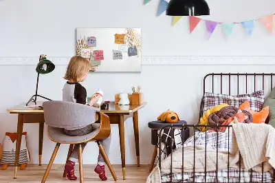 Pizarra magnética de pared diseño de hojas exóticas con rotulador