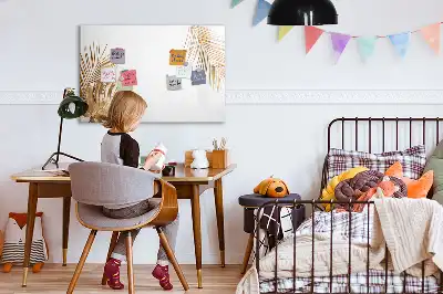 Pizarra magnética de pared diseño de hojas exóticas con rotulador